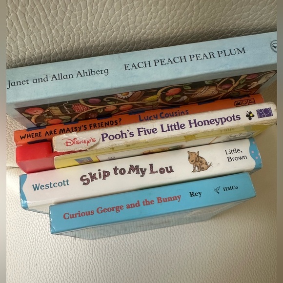 Book Bundle of 5 Baby Toddler Heavy Duty Books Maisy Pooh Curious George Skip - Picture 3 of 7